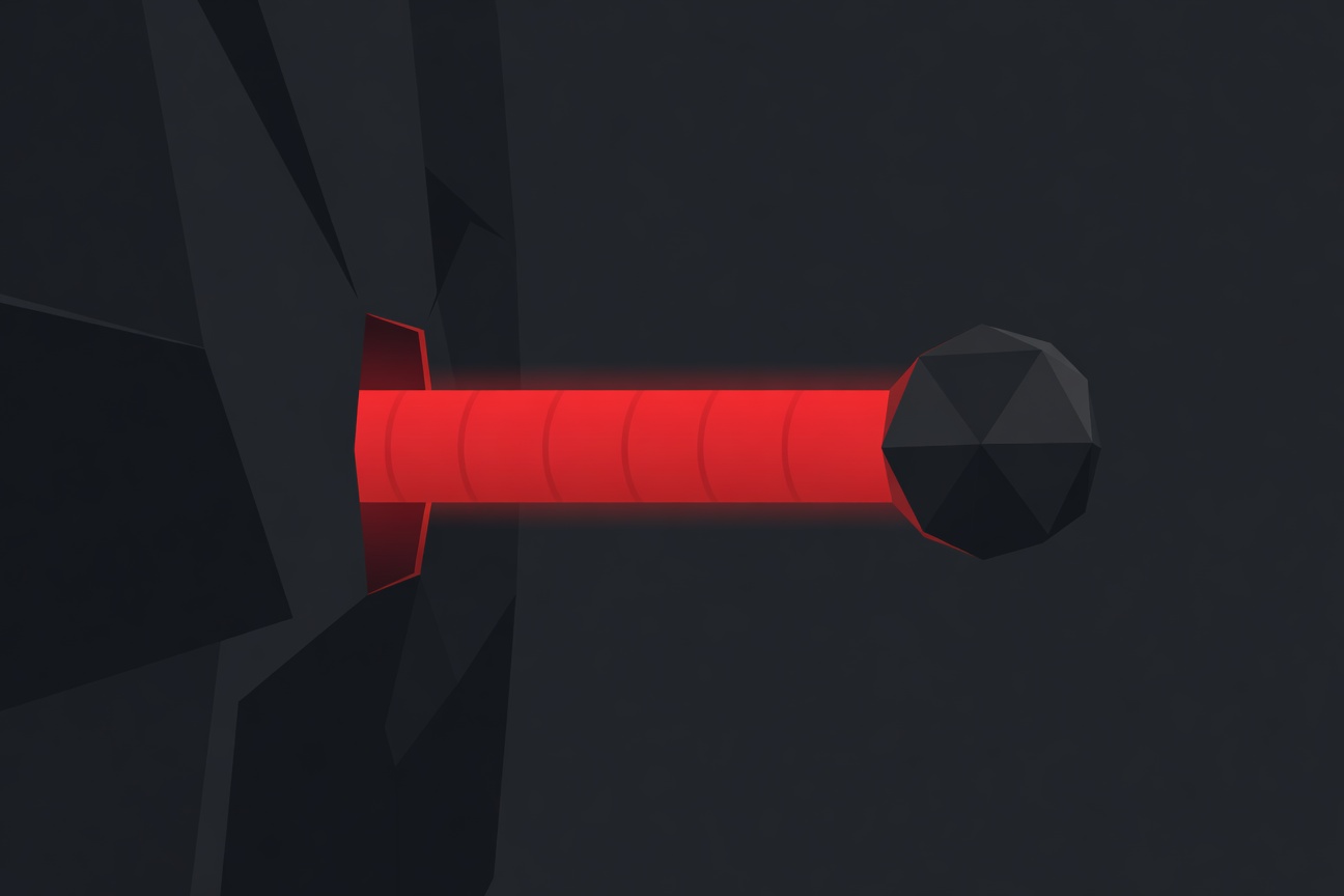 A glowing encrypted tunnel connecting a secure server vault to a floating AI node in space, representing secure private network access