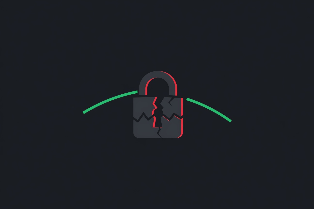 A cracked lock symbol with a green API signal passing through unobstructed beside it