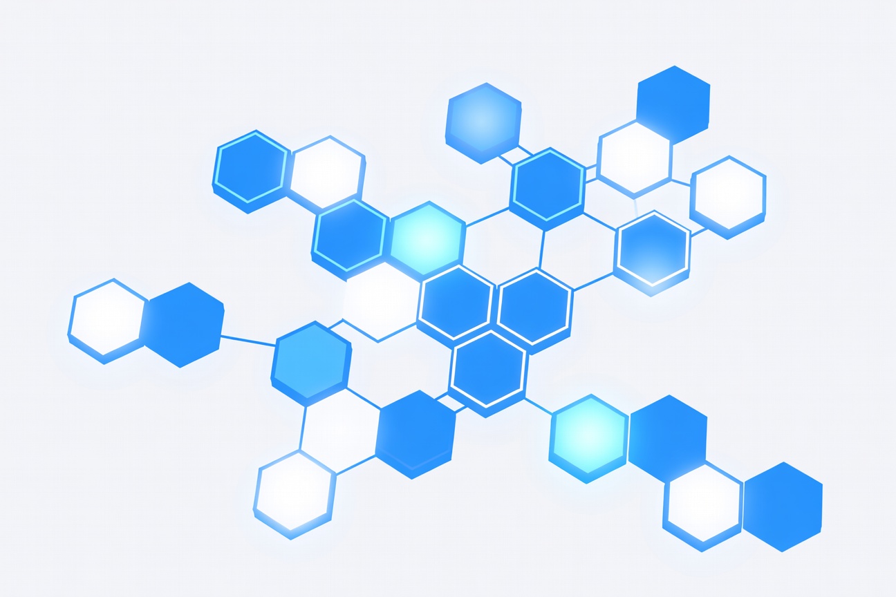 Abstract modular blocks connecting in a grid pattern, representing a registry of reusable components