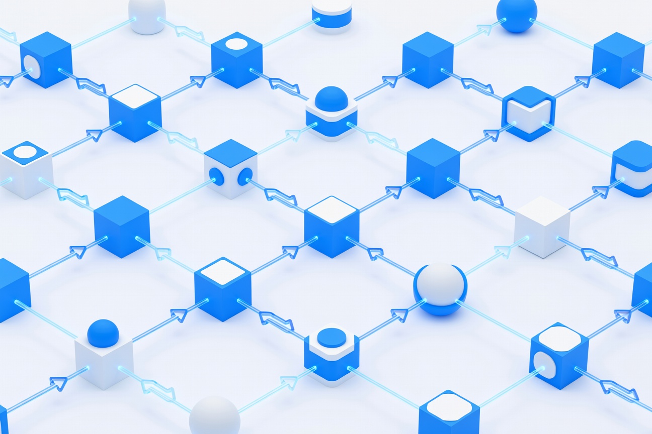 Abstract interconnected hexagonal Kubernetes-style grid in teal and white, with glowing agent nodes persisting through broken connections — representing durable distributed AI agents
