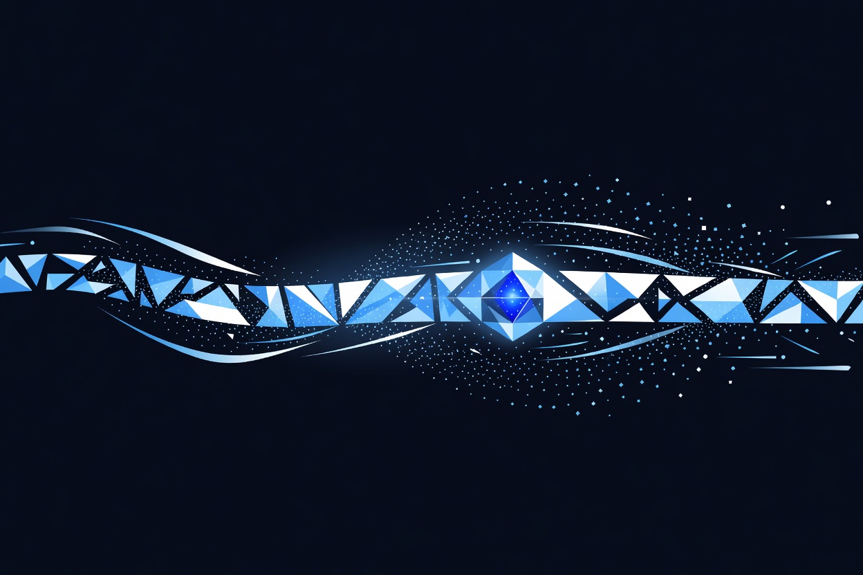 A vast luminous data stream stretching across deep space, representing a 2 million token context window absorbing a galaxy of information