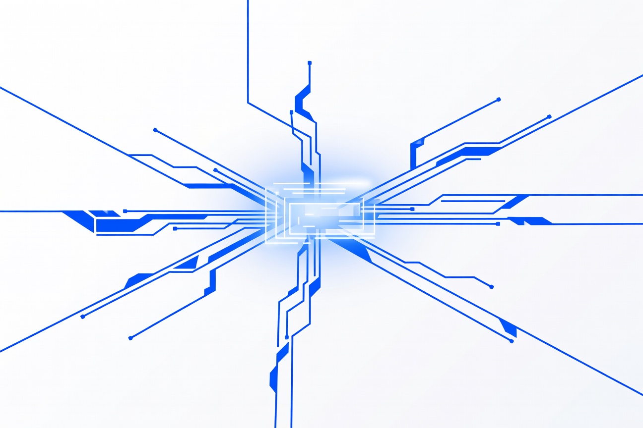 A glowing terminal interface with branching code streams representing parallel agent execution