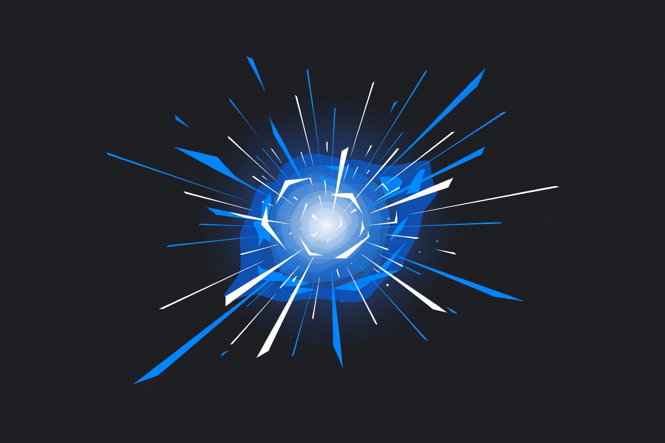 A glowing star cluster expanding outward from a central node, representing rapid open-source project growth on GitHub