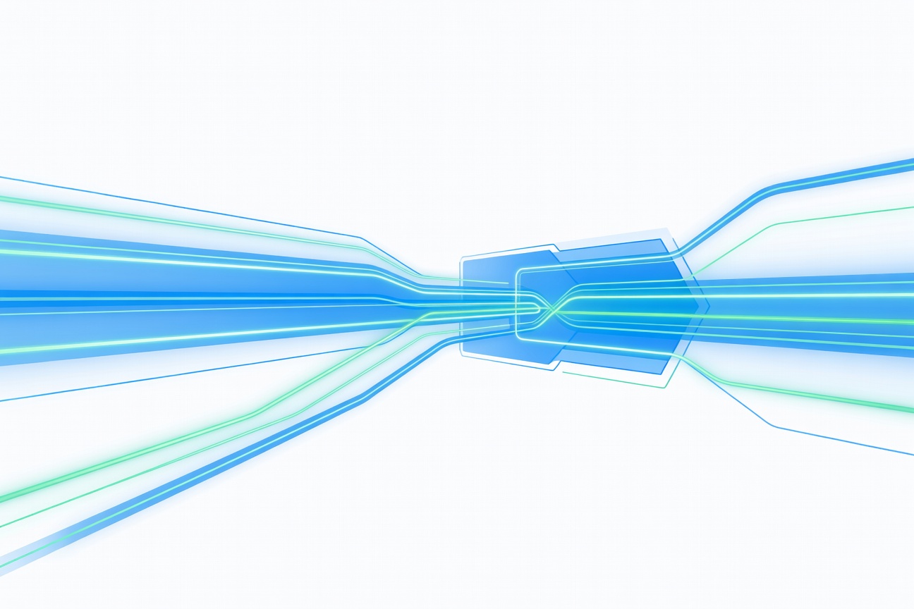 An abstract floating geometric structure with multiple parallel orbital rings, each containing glowing code fragments, suggesting concurrent agent execution