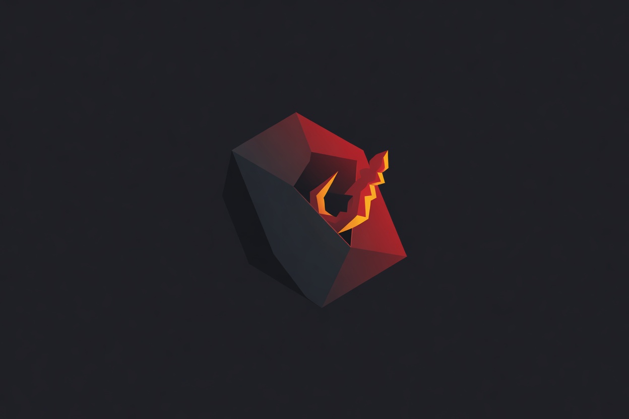 Abstract concept of a poisoned package — a glowing claw-shaped hook hidden inside what appears to be a clean, professional skill module, dark background with warning amber tones