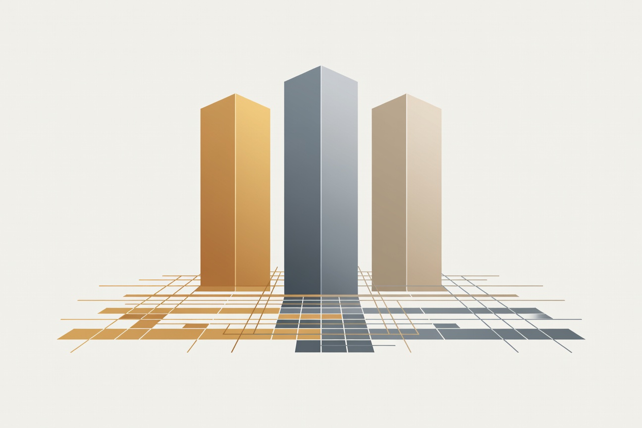Three distinct server towers labeled with cloud provider colors converging into a single shared infrastructure grid