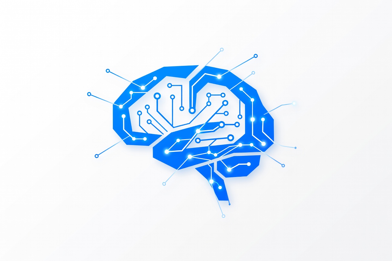An abstract brain-shaped circuit diagram with glowing memory nodes connected by data pathways, representing AI persistent memory
