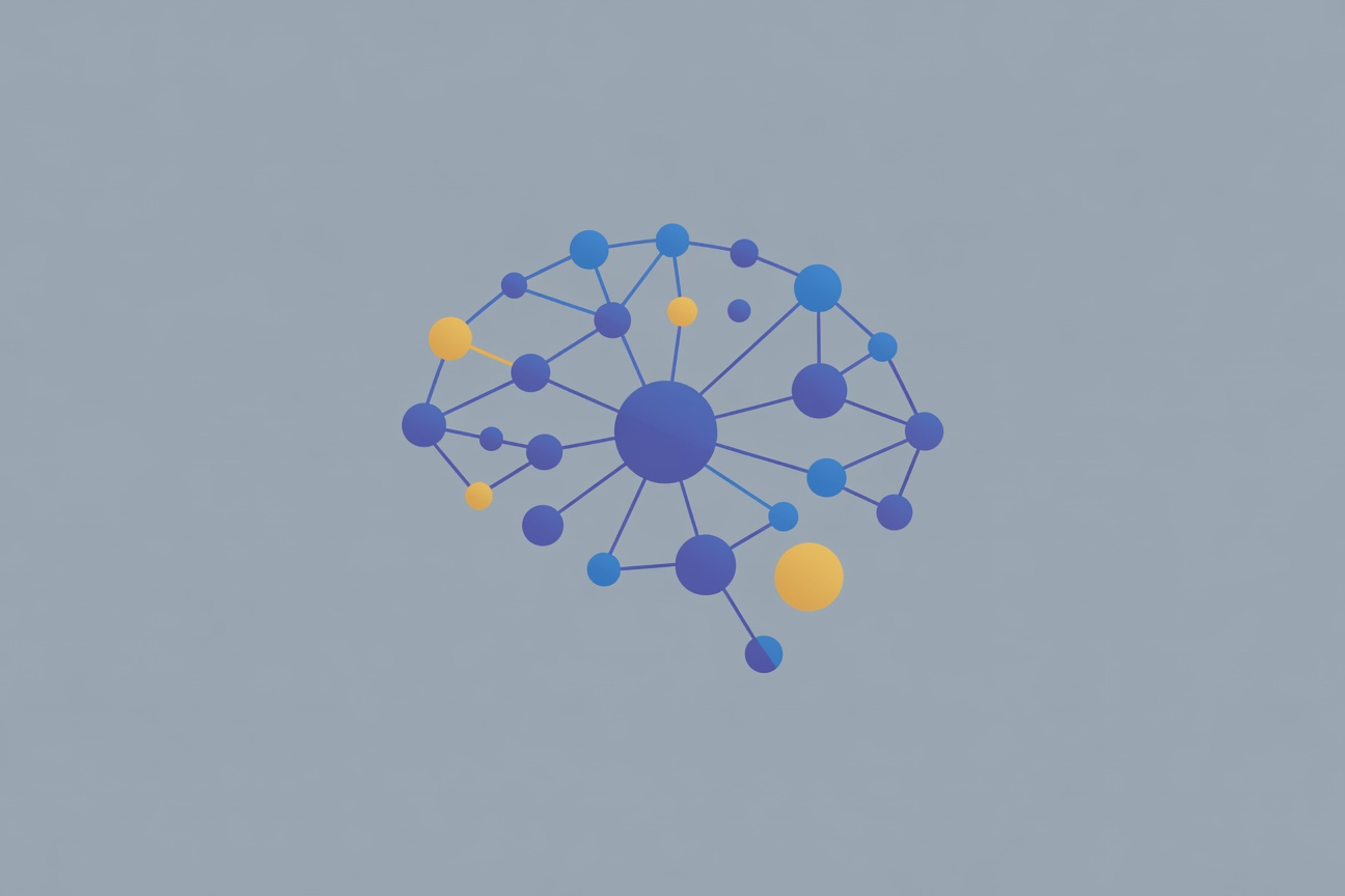 Two geometric shapes merging into a single glowing orb against a dark gradient background