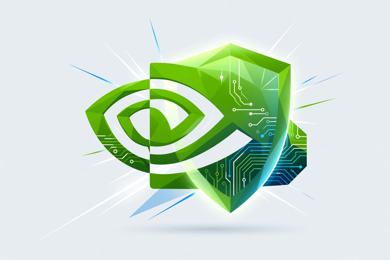 A geometric green shield wrapping around a glowing circuit-board shell, symbolizing sandboxed AI agent execution