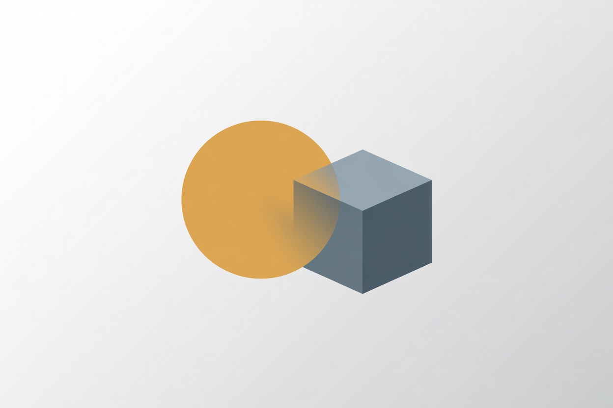 Two abstract geometric shapes merging together on a white background, symbolizing a corporate acquisition