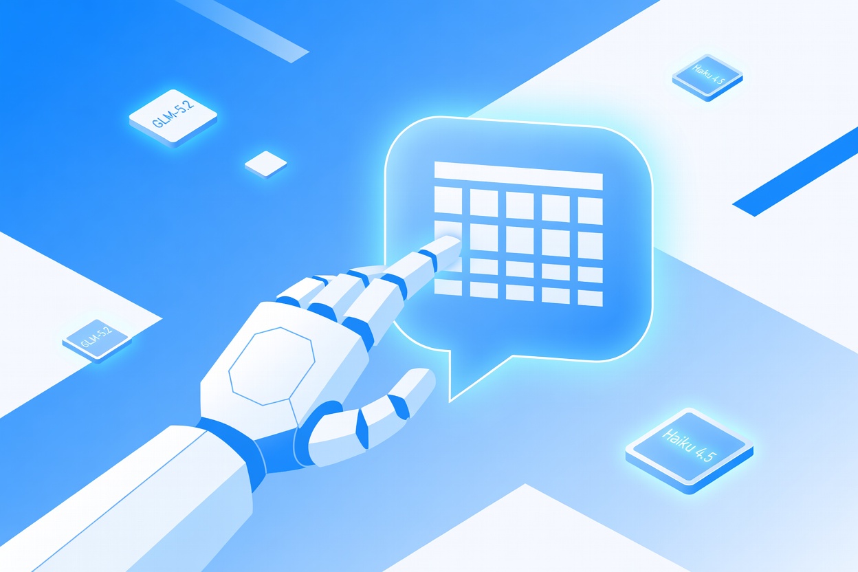 A sleek robot hand sending a formatted data table through a glowing Telegram-style message bubble