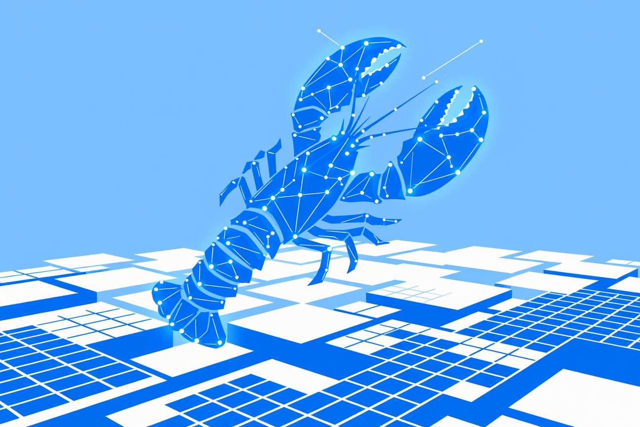 A lobster-shaped constellation rising over silicon wafers, symbolizing OpenClaw's unexpected ascent through the AI hardware landscape