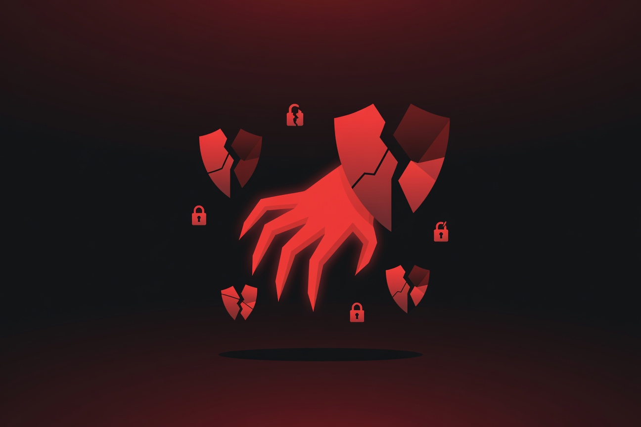 A lobster claw surrounded by digital circuit patterns and red warning signals, symbolizing AI agent security vulnerability