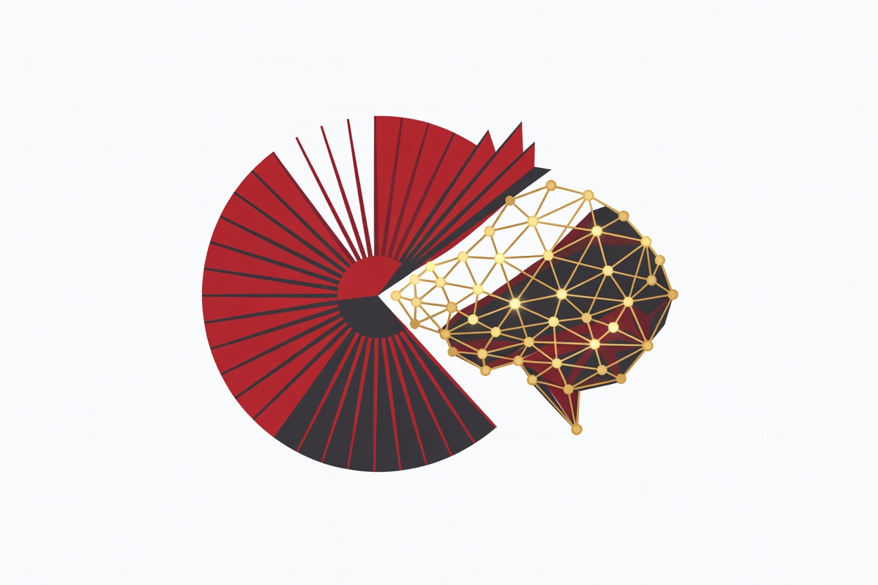 An abstract government seal unlocking a glowing AI neural network cluster