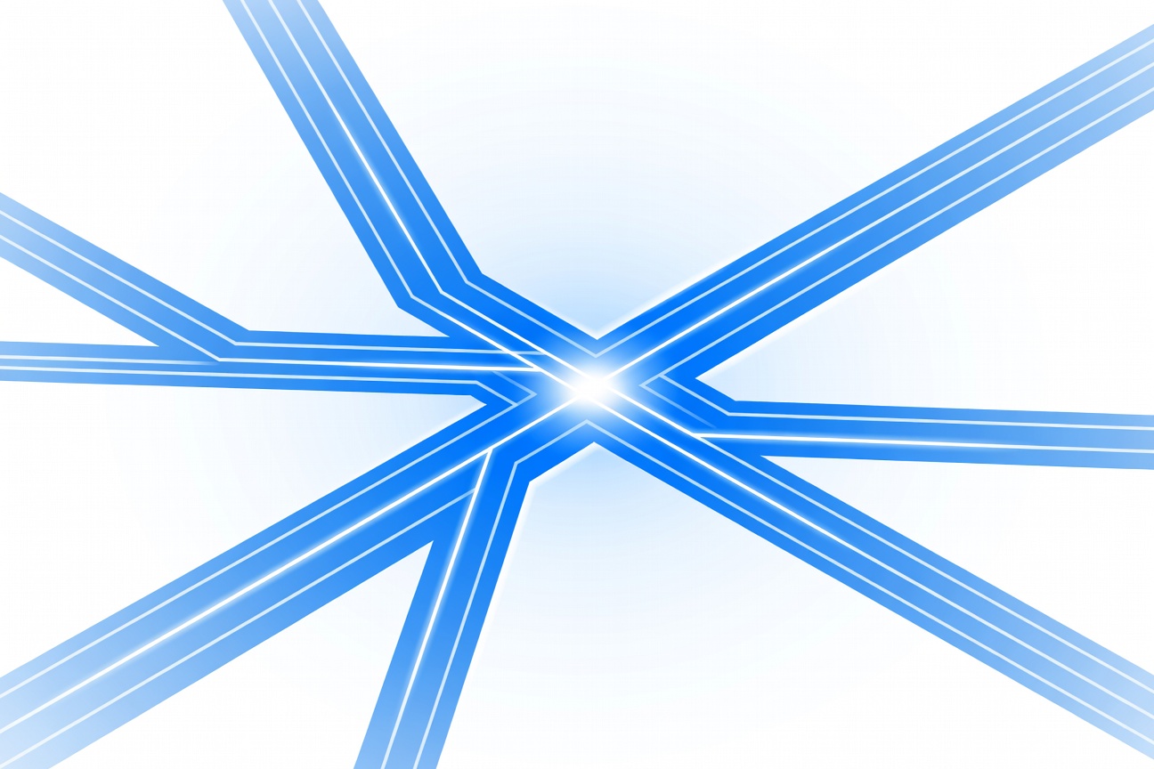 Multiple parallel geometric paths converging toward a single point of light, representing parallel agent workflows in a code editor